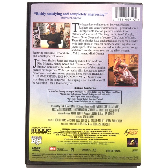 🦋 Rodgers and Hammerstein - The Sound of Movies DVD 2002 UPC 014381097122 - Picture 3 of 3